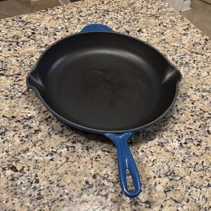Le Creuset enameled cast iron skillet